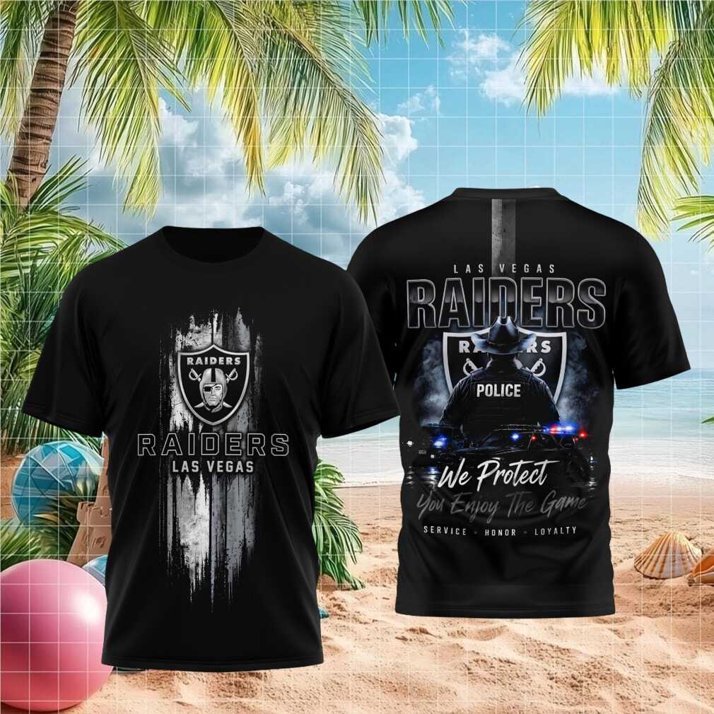 Las Vegas Raiders Police Officer We Protect You Enjoy The Game Shirt - Limotees LLC