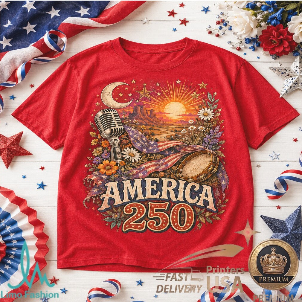 America 250 Years Of Freedom Fleetwood Mac Patriotic Sunset Shirt - Limotees LLC