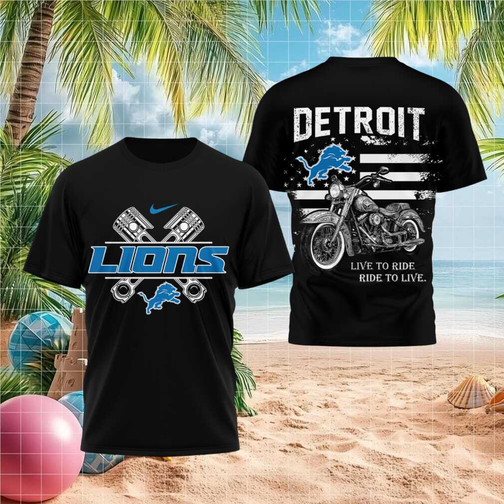 Detroit Football Motorcycle American Flag Vintage Shirt - Limotees LLC