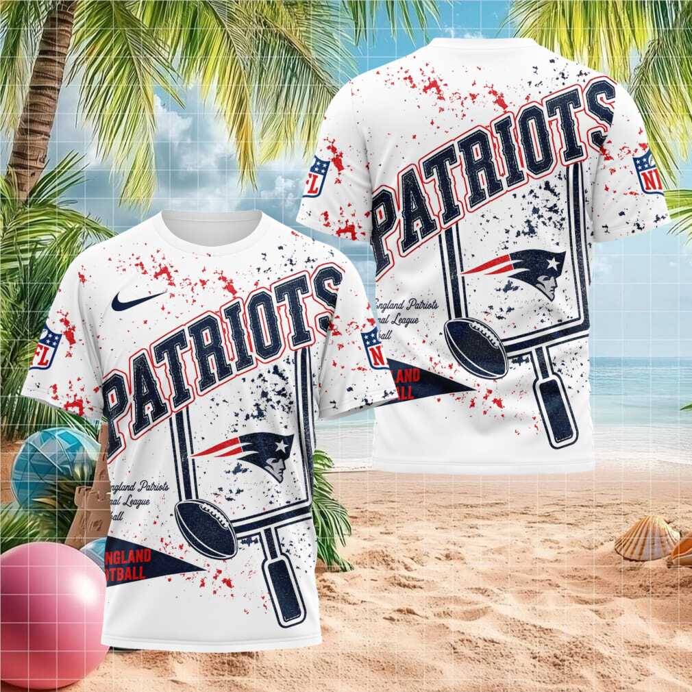 New England Patriots Football Field Goal Splatter Design Shirt