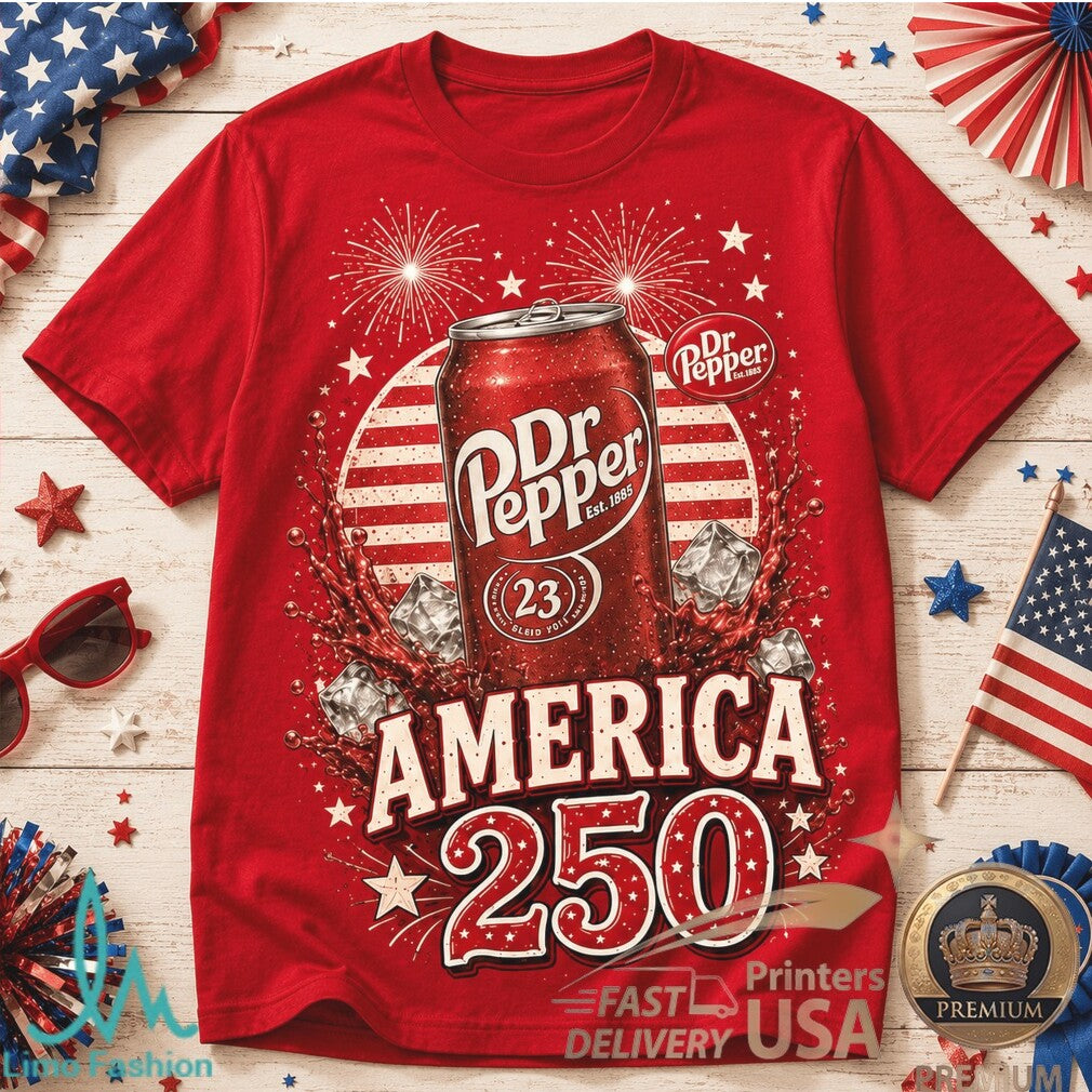 Dr Pepper America 250 Years Of Freedom Vintage Soda Graphic Shirt