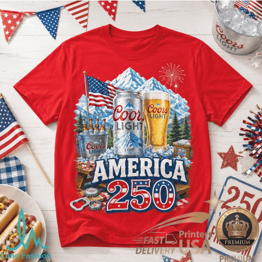 America 250 Years Of Freedom Coors Light Patriotic Beer Shirt - Limotees LLC