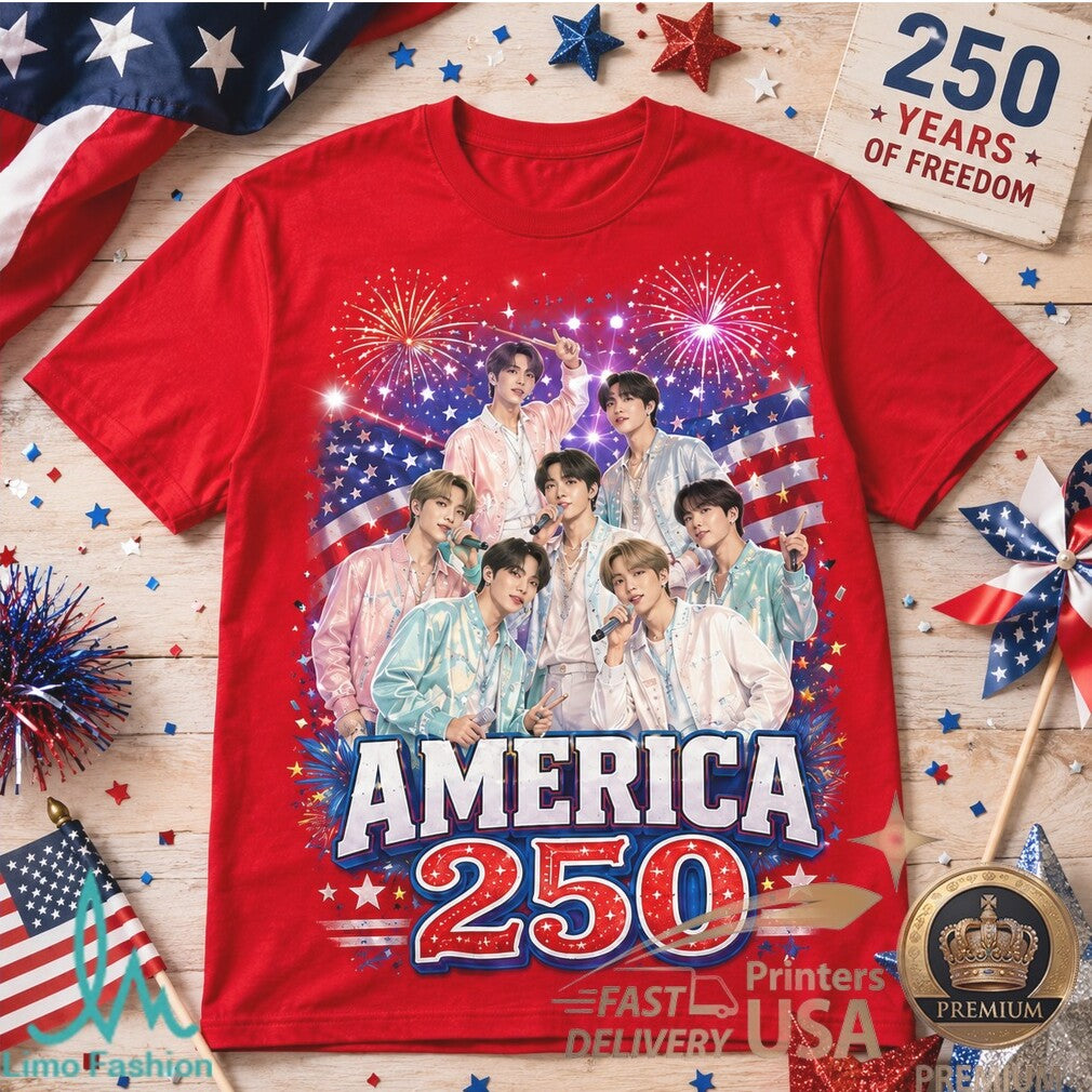BTS America 250 Years Of Freedom Patriotic Kpop Shirt - Limotees LLC