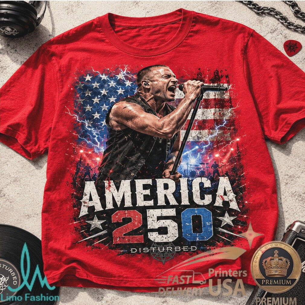 Disturbed America 250 Years of Freedom Patriotic Metal Band Shirt - Limotees LLC
