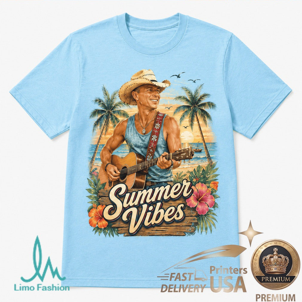 Kenny Chesney Summer Vibes Country Music Beach Sunset Graphic Shirt - Limotees LLC