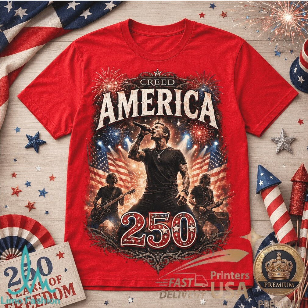 Creed Band America 250 Years Of Freedom Rock Music Graphic Shirt - Limotees LLC
