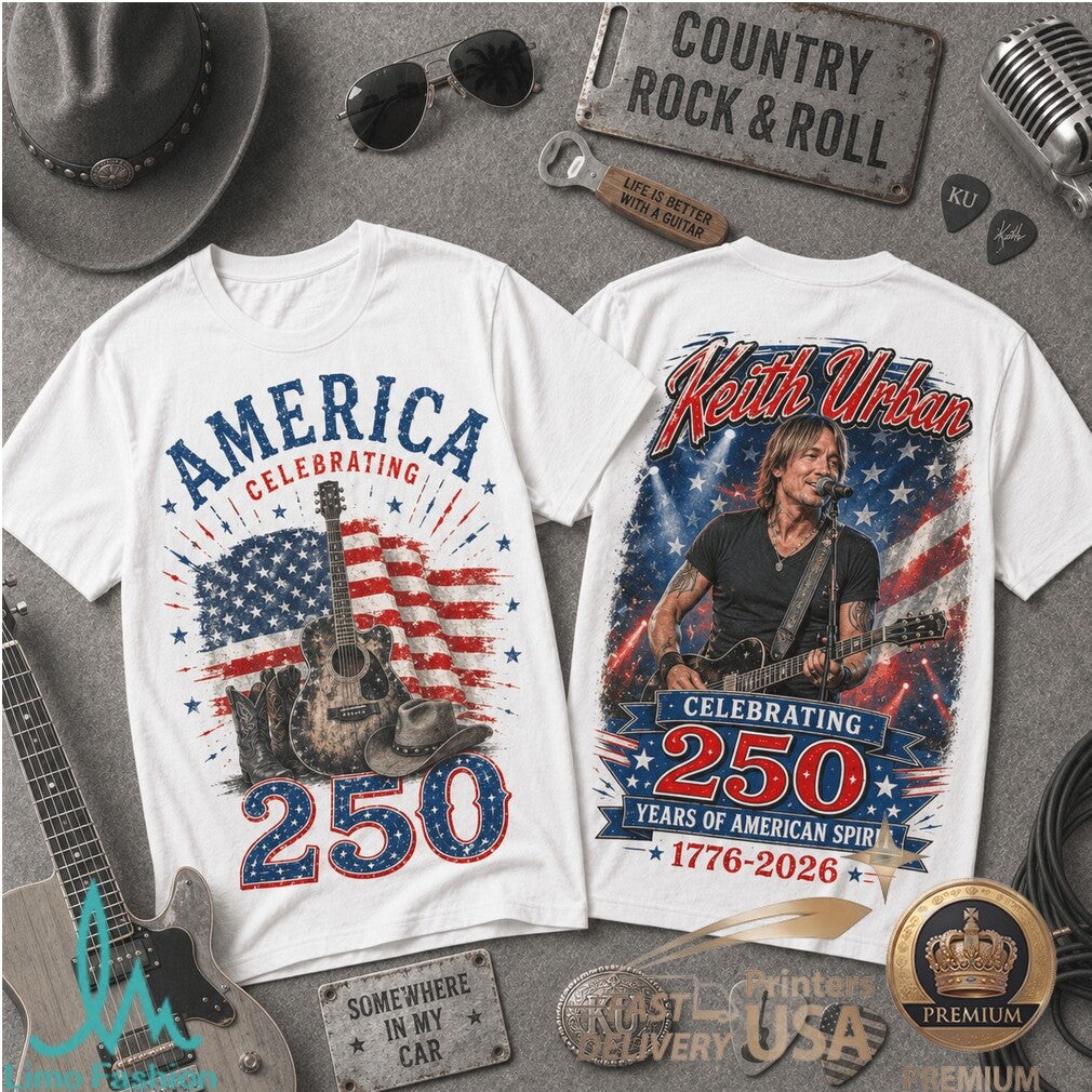 Keith Urban America 250 Years of American Spirit Country Guitar Shirt - Limotees LLC