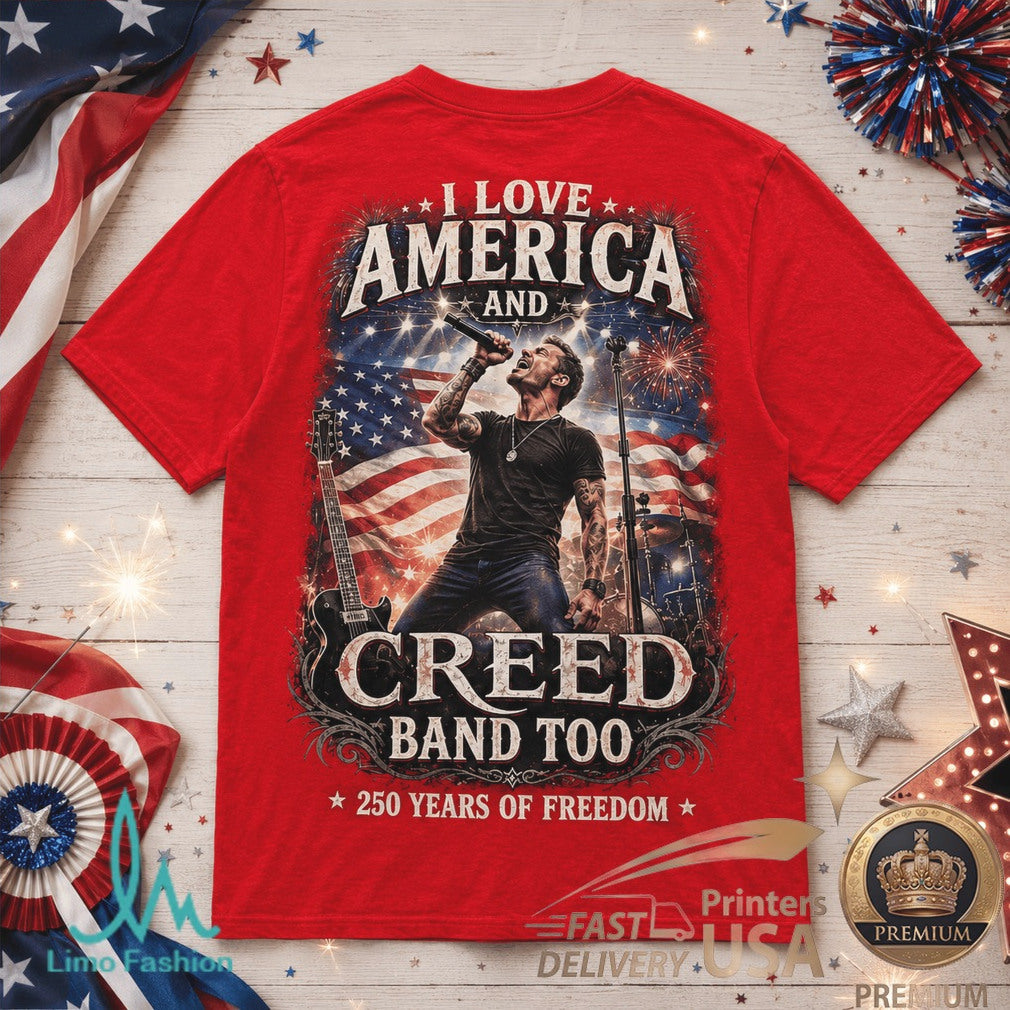 Creed Band America 250 Years Of Freedom Rock Music Graphic Shirt - Limotees LLC