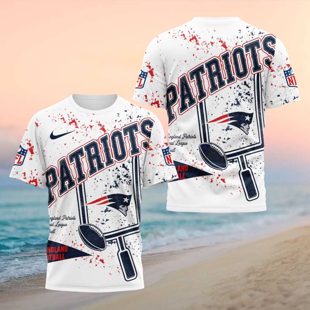 New England Patriots Football Field Goal Splatter Design Shirt